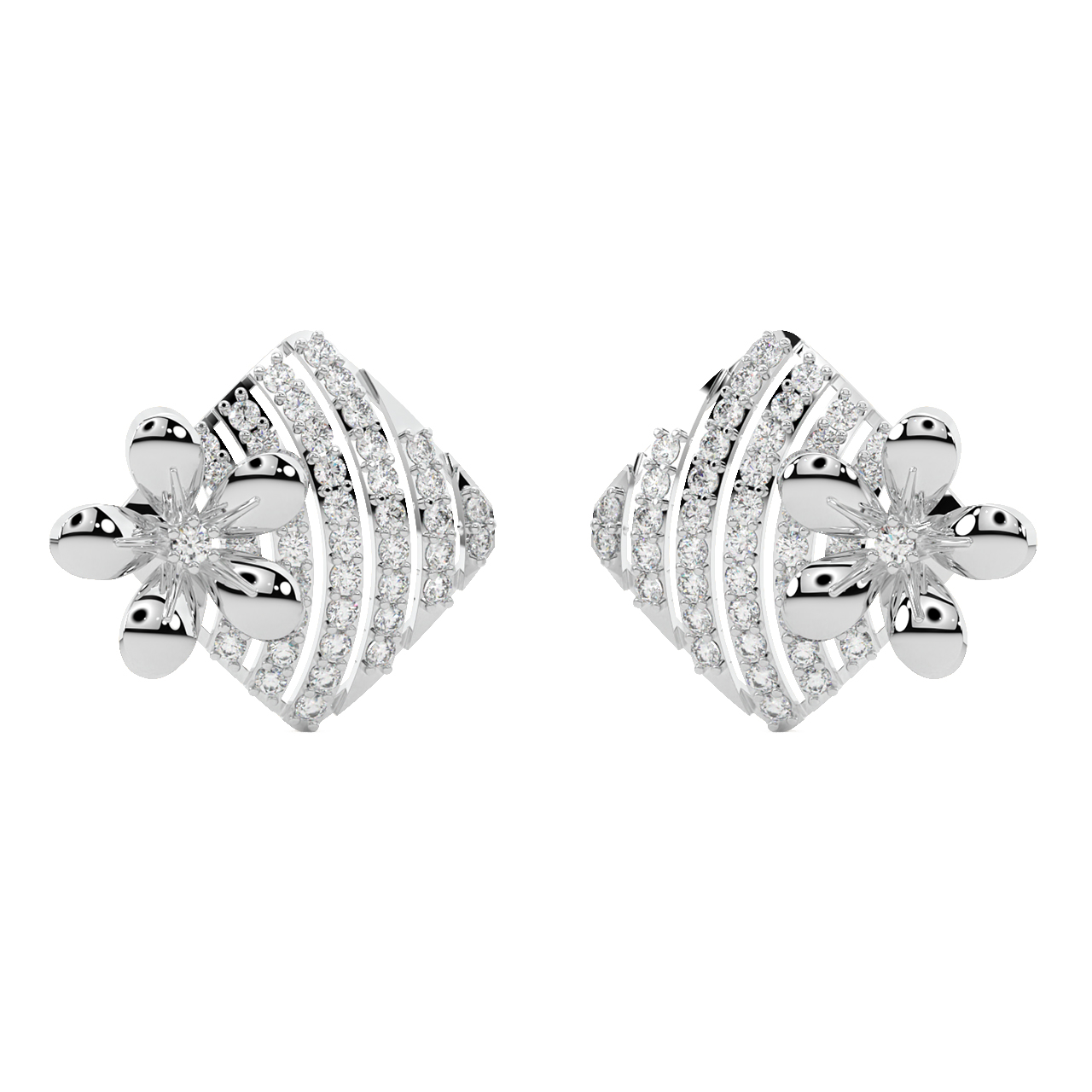 Dee Round Diamond Stud Earrings